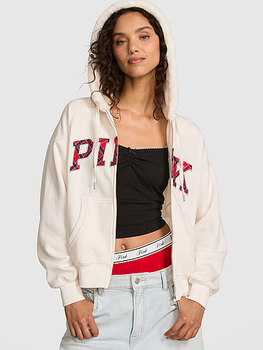 PINK - Campus Fleece™ Full-Zip Hoodie, image 1