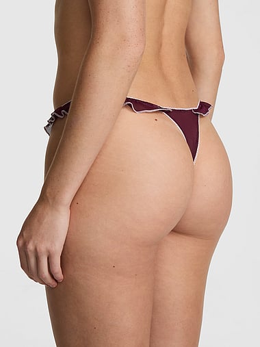 PINK - PINK Wink™ Flutter Thong Panty in Mesh, image 2