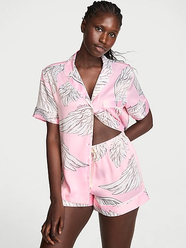 Signature Satin Short Pajama Set, image 1