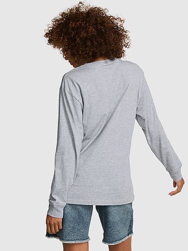 PINK - Campus Cotton™ Long-Sleeve Tee, image 2