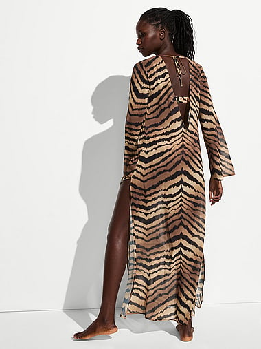 Victoria's Secret Swim - Beachwear Sheer Crinkle Plunge Caftan, image 2