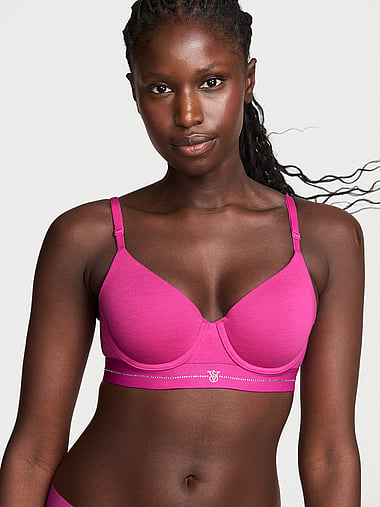 The T-shirt - Signature Shine Cotton Lightly Lined Demi Bra, image 1
