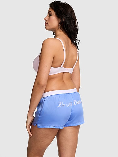 PINK - Silky Sleep Boxy Pajama Shorts, image 1