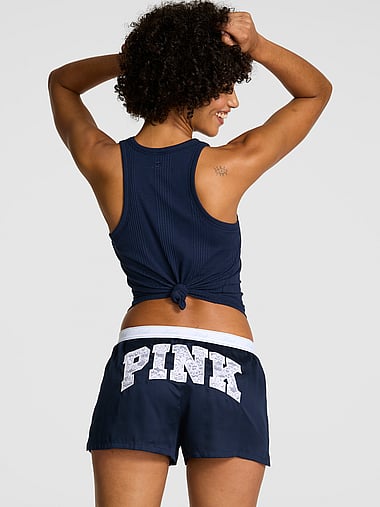 PINK - Silky Sleep Boxy Pajama Shorts, image 1