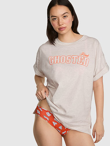 PINK - Cotton Side-Slit Tee & Panty Set, image 1