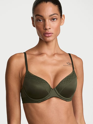Body by Victoria - Lace-Trim Lightly Lined Demi Bra, image 1
