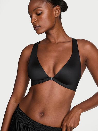 VSX GlossyTech™ Triangle Plunge Front-Close Sports Bra, image 1