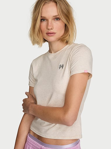 Stretch Cotton Fitted Tee, image 1