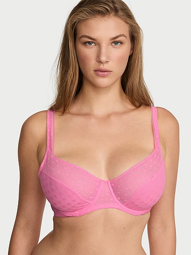 The Lacie - Dot Geo Lace Unlined Balconette Bra, image 1