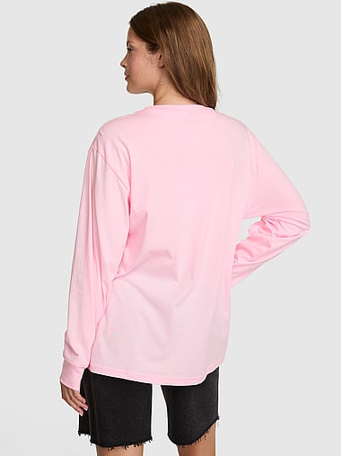 PINK - Campus Cotton™ Long-Sleeve Tee, image 2