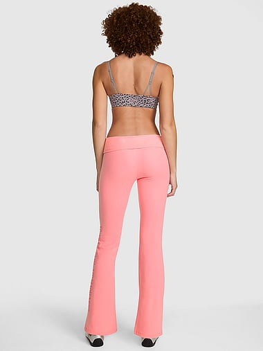 PINK - Soft Modal Foldover Flare Leggings in Soft Modal, image 2