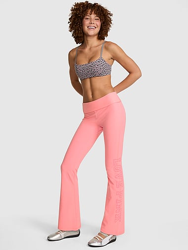 PINK - Soft Modal Foldover Flare Leggings in Soft Modal, image 1