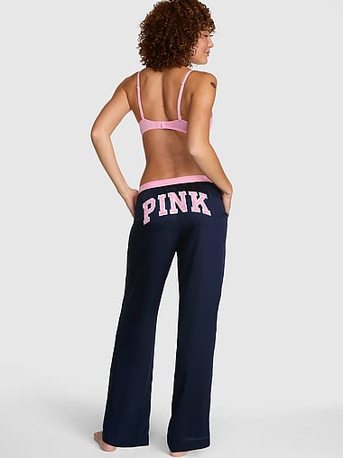PINK - Silky Sleep Boxy Pajama Pants, image 1