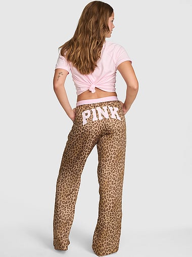 PINK - Silky Sleep Boxy Pajama Pants, image 1