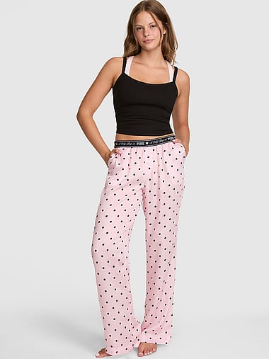 PINK - Silky Sleep Boxy Pajama Pants, image 2