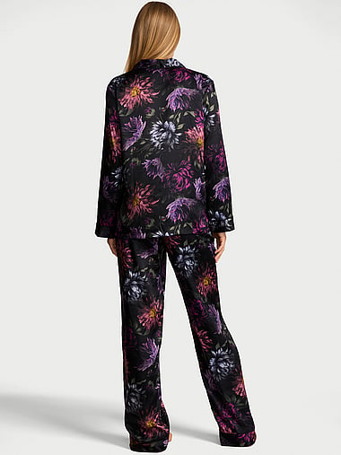 Signature Satin Long Pajama Set, image 2