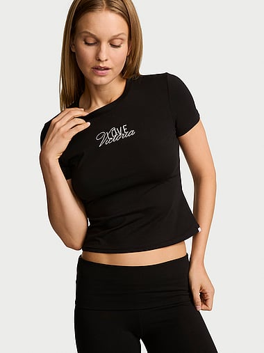 Stretch Cotton Fitted Tee, image 1