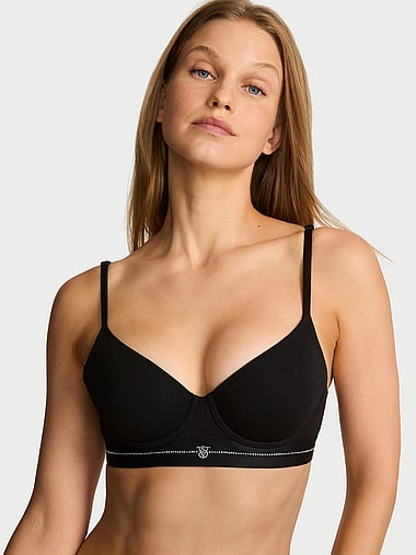The T-shirt - Signature Shine Cotton Lightly Lined Demi Bra, image 1
