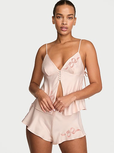 Dream Angels - Twinkle Satin Bow Flutter Cami & Short Set, image 1