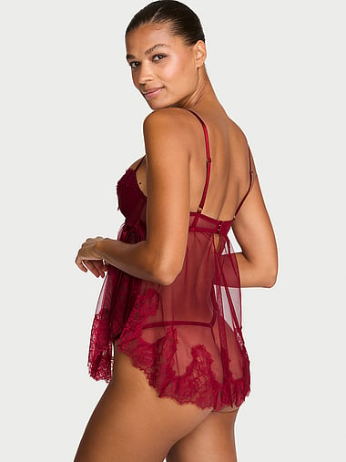 Very Sexy - Wicked Sheer Unlined Lace-Trim Babydoll Set, image 2
