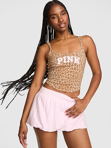 PINK - All-Day Cotton™ Strappy Tank Top, image 1
