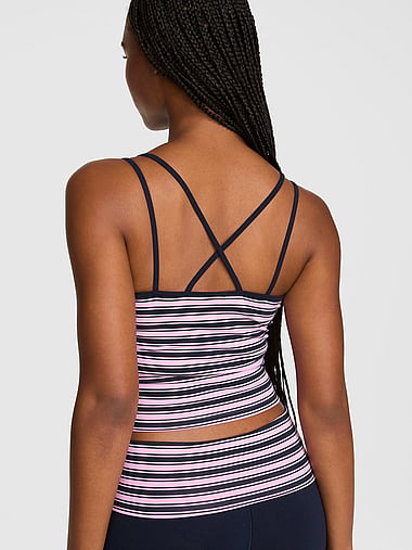 PINK - All-Day Cotton™ Strappy Tank Top, image 2