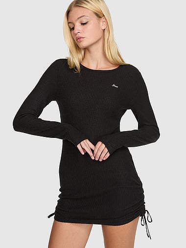 PINK - Waﬄe Knit Dress, image 1
