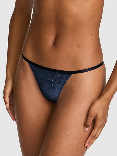 PINK - Plush Touch Velour Ultra Low-Rise Thong Panty, image 1