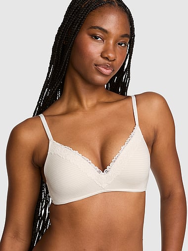 PINK - Wear Everywhere™ Push-Up Wireless Bra in Cotton Lace Trim, image 1