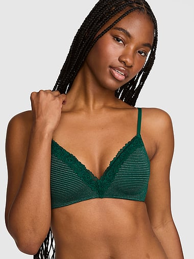 PINK - Wear Everywhere™ Lightly Lined Wireless Bra in Cotton Lace Trim, image 1