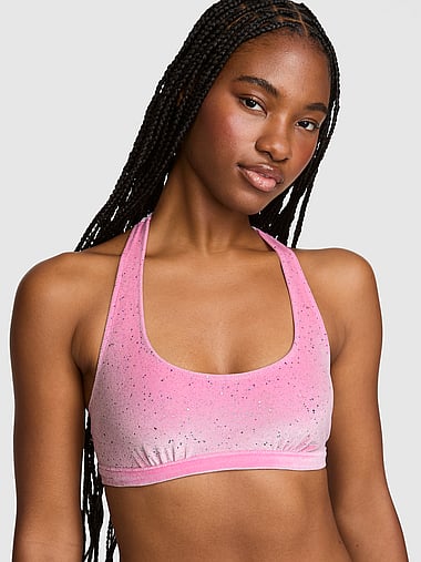 PINK - Plush Touch Unlined Racerback Bralette, image 1