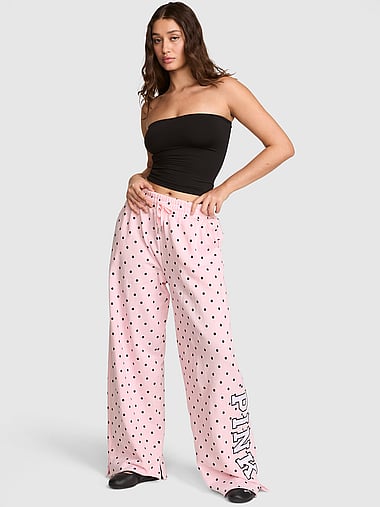 PINK - Campus Fleece™ Wide-Leg Split-Hem Sweatpants, image 1