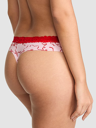 PINK - No-Show Cotton Thong Panty, image 2