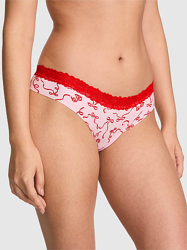 PINK - No-Show Cotton Thong Panty, image 1
