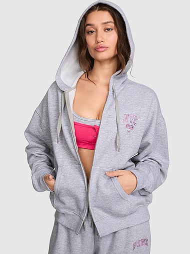 PINK - Campus Fleece™ Full-Zip Hoodie, image 1