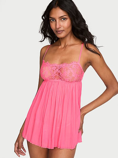 Dream Angels - Dare to Dream Lace Pleated Babydoll Set, image 1