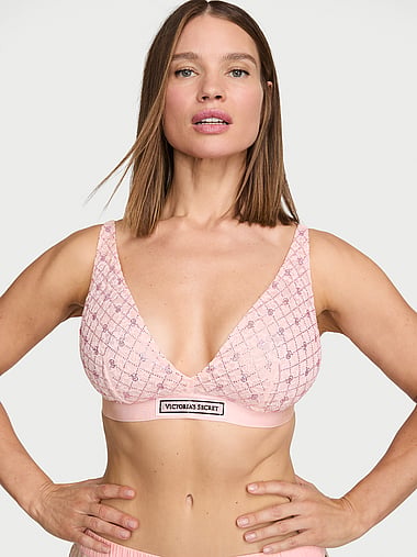 The T-shirt - Lace Shine Logo Wireless Plunge Bralette, image 1