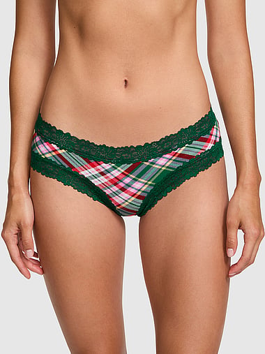 PINK - PINK Wink™ Lace-Trim Cotton Cheeky Panty in Lace Trim, image 1
