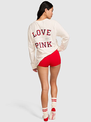 PINK - Campus Cotton™ Long-Sleeve Tee, image 1