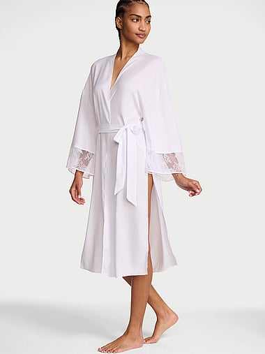 Very Sexy - Satin & Rose Lace Long Robe, image 1