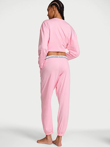 100% Cotton Shine Jogger Long Pajama Set, image 2