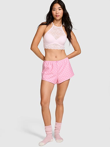 PINK - Favorite Flannel Flirty Pajama Shorts, image 1