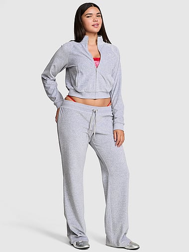 PINK - Vintage Velour Flare Pants, image 1