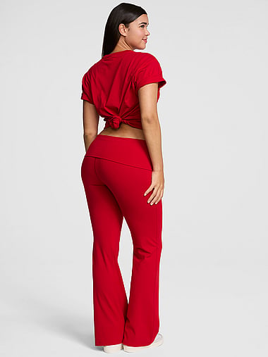 College Collection - All-Day Cotton™ Bling Foldover Flare Leggings, image 2