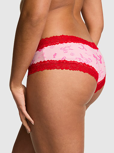 PINK - PINK Wink™ Lace-Trim Cotton Cheeky Panty in Lace Trim, image 2