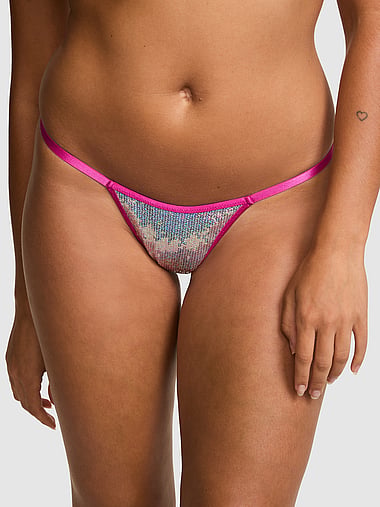 PINK Wink™ Ultra Low-Rise High-Leg Thong Panty, image 1