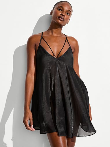 Victoria's Secret Swim - Beachwear Iridescent Chiffon Trapeze Mini Dress, image 1