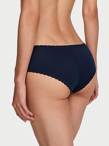 Lace Trim - Cotton Lace-Waist Cheeky Panty, image 2