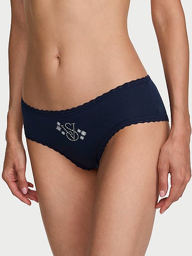 Lace Trim - Cotton Lace-Waist Cheeky Panty, image 1