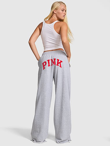 PINK - Campus Fleece™ Wide-Leg Split-Hem Sweatpants, image 1